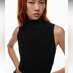 Babaton Sculpt Knit Mockneck Tank in Black